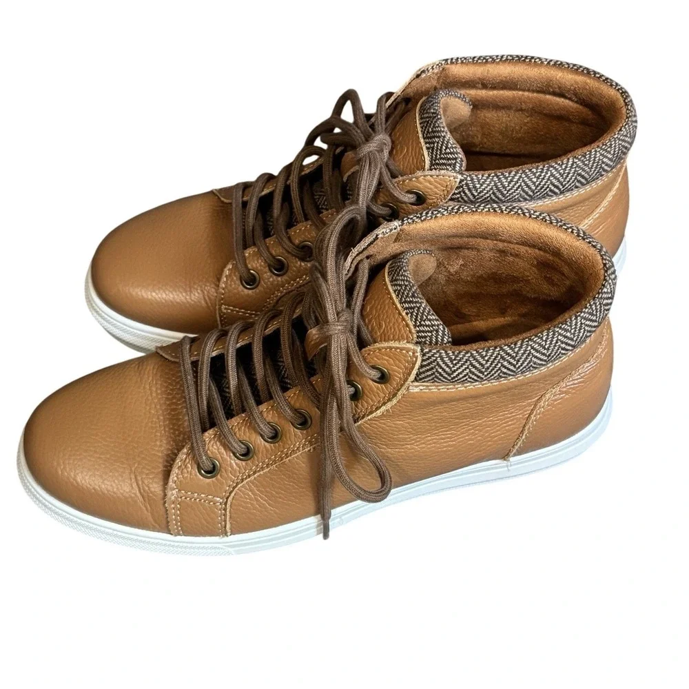 Arkbird Chukka Boots Mens 8‎ Tan EXCELLENT Leather Lace-up High Top Sneakers